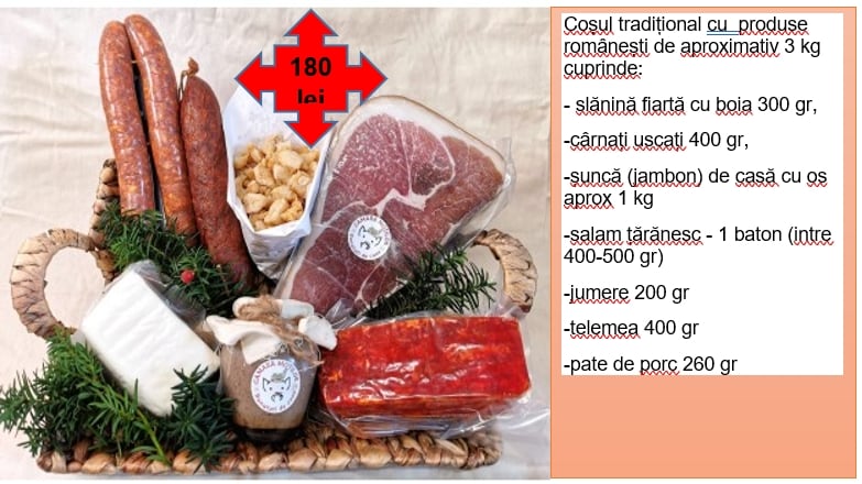 Agricultură & alimentație/COȘ TRADIȚIONAL CU PRODUSE ROMÂNEȘTI